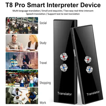 T8 Pro Intelligent Voice Recognition Translator Multi-language Bluetooth Translator Two-way Real Time Intercom Dual Microphone
T8 Pro Intelligent Voice Recognition Translator Multi-language Bluetooth Translator Two-way Real Time Intercom Dual Microphone