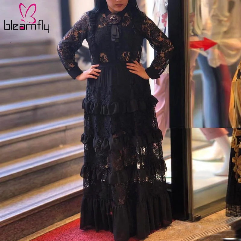 Autumn Women Cascading Ruffles Splicing Lace Embroidery Maxi Dress Office Lady Elegant Party Evening Tunic Long Dresses Vestidos
Autumn Women Cascading Ruffles Splicing Lace Embroidery Maxi Dress Office Lady Elegant Party Evening Tunic Long Dresses Vestidos