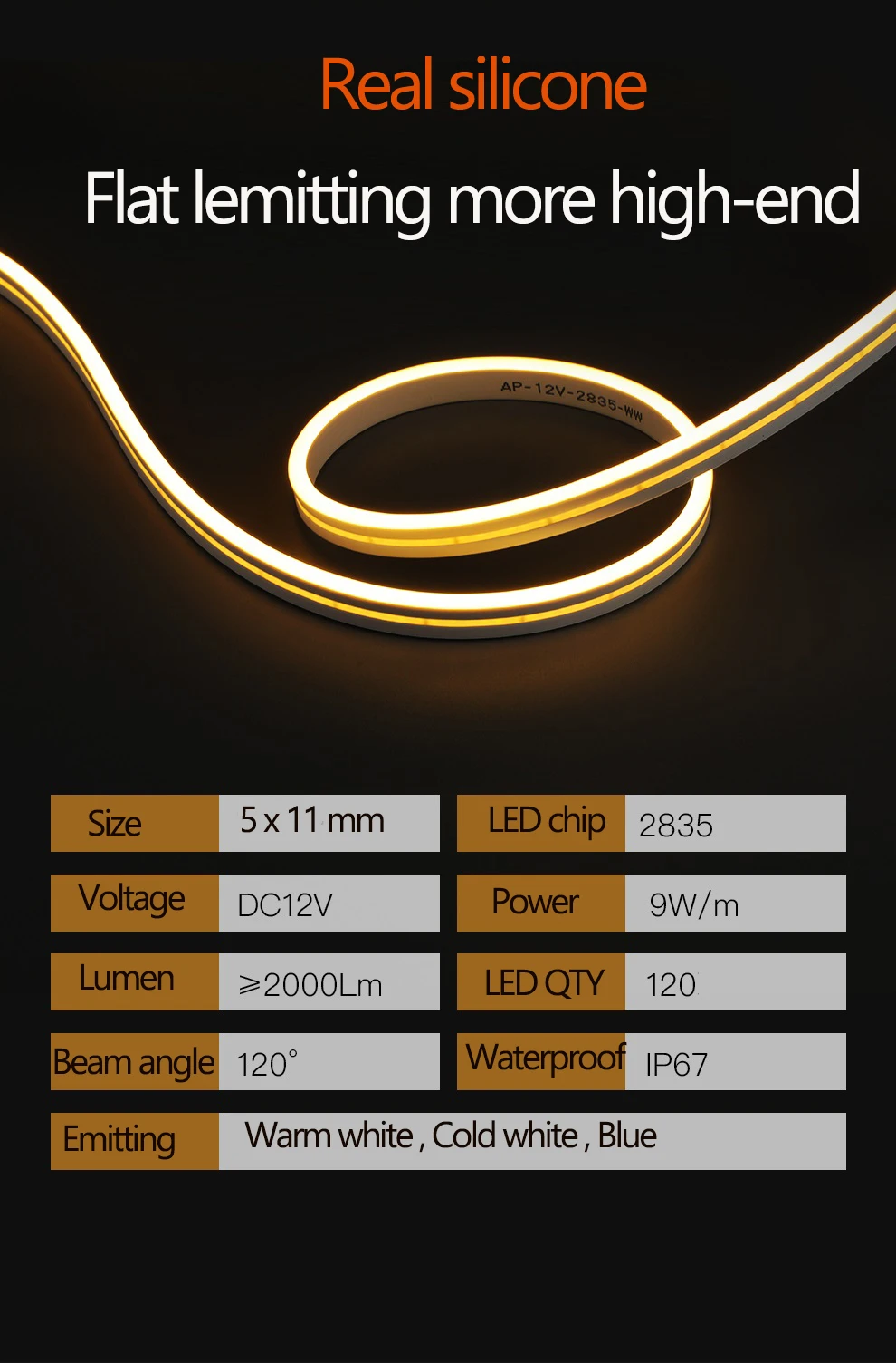 Shop Generic Surface Mounted Recessed 12V Led StrWaterproof Ribbon Fita Soft Neon Light IP67 5m