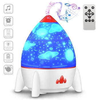 LED Colorful Rocket Rotating Projector Lamp With Speaker Remote Control Projector Starry Sky Ocean Projector Night Light
LED Colorful Rocket Rotating Projector Lamp With Speaker Remote Control Projector Starry Sky Ocean Projector Night Light