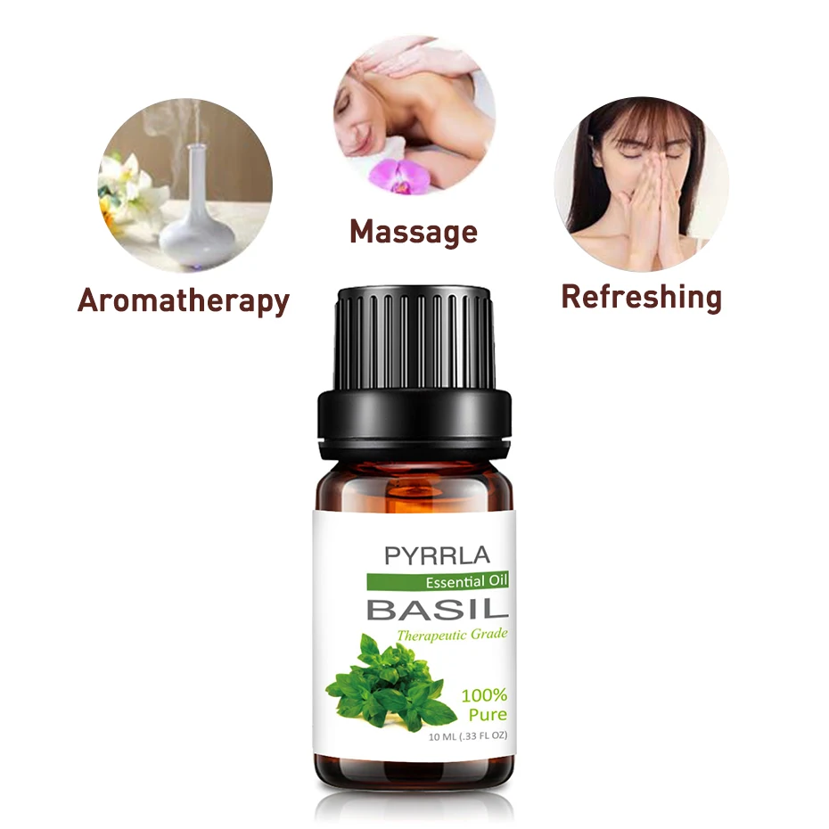 Pyrrla 10 мл Basil чистые эфирные масла для ароматерапии освежающий увлажнитель
