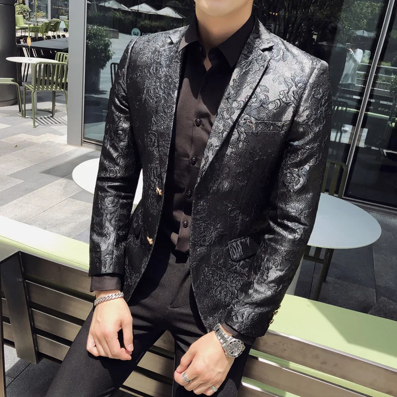 2020 Brand New Mens Blazer Jacket Personality Jacquard Wedding Party Floral Blazer Men Party Stage Singer Costume Homme Size 5xl
2020 Brand New Mens Blazer Jacket Personality Jacquard Wedding Party Floral Blazer Men Party Stage Singer Costume Homme Size 5xl