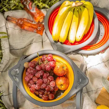 Folding Silicone Strainer For Washing Fruits And Vegetables Folding Drainer Strainer With Kitchen Utensils
Folding Silicone Strainer For Washing Fruits And Vegetables Folding Drainer Strainer With Kitchen Utensils