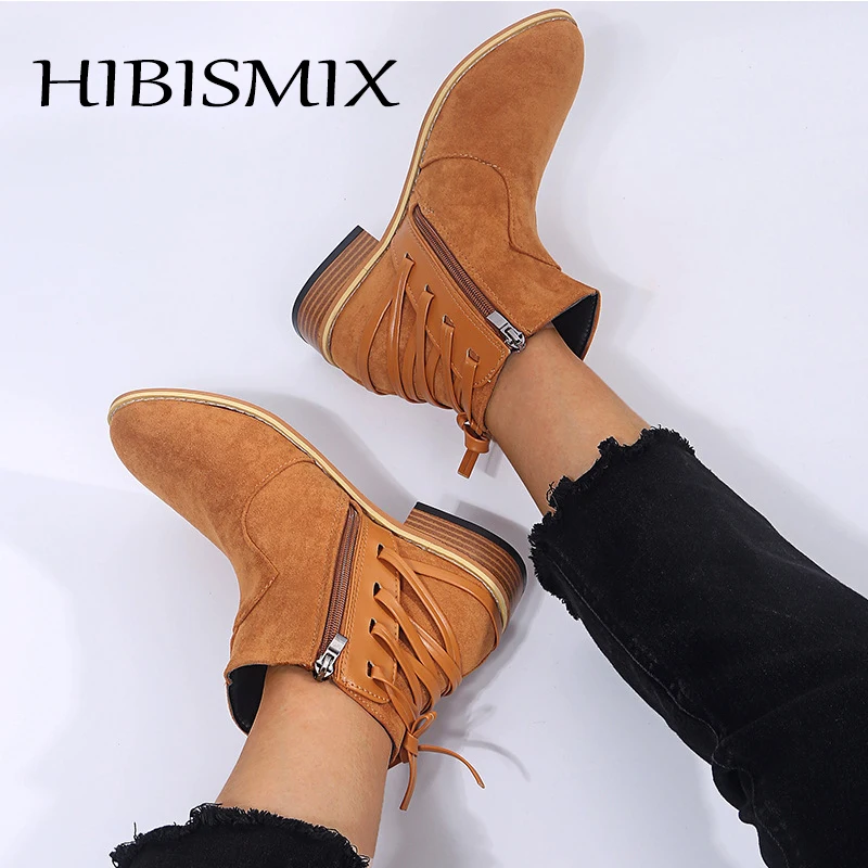 HIBISMIX Plus Size Women Leopard Zipper Ankle Boots Autumn Flat Heel Boots Woman Cross-tied Brand Shoes 1364
HIBISMIX Plus Size Women Leopard Zipper Ankle Boots Autumn Flat Heel Boots Woman Cross-tied Brand Shoes 1364