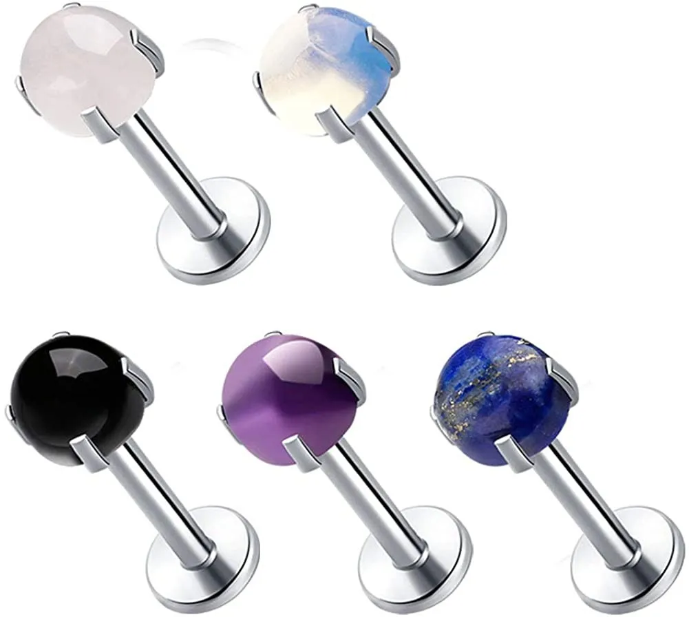 5 Pcs Lip Rings Cartilage Tragus Earrings Surgical Steel Nature Lapis Stone Synthetic Opalite Daith Piercing Jewelry
5 Pcs Lip Rings Cartilage Tragus Earrings Surgical Steel Nature Lapis Stone Synthetic Opalite Daith Piercing Jewelry