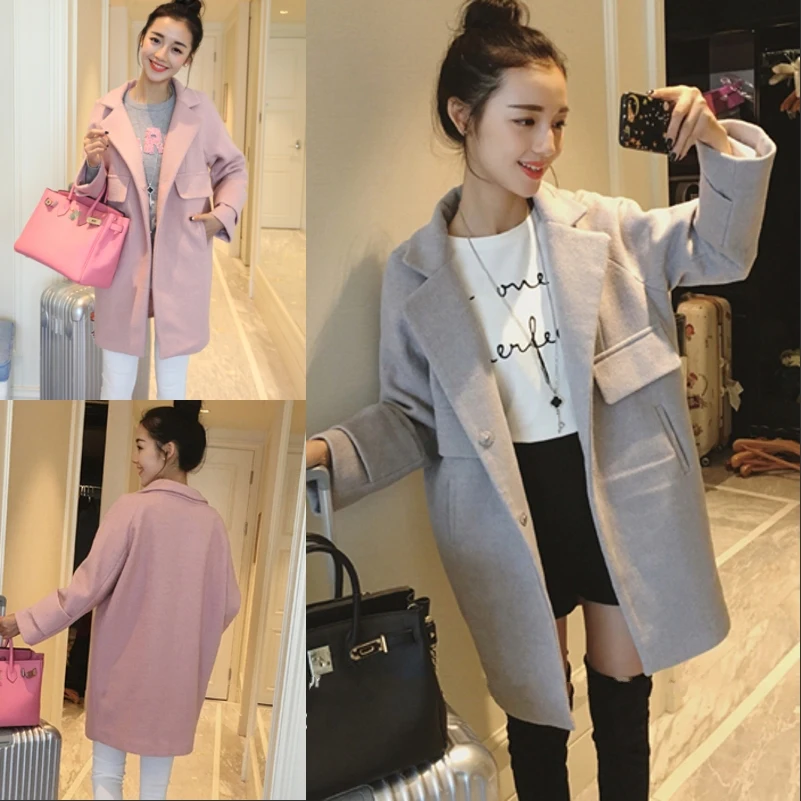 autumn Korean version of fashion loose wool tweed coat female medium and long lapel wool woolen coat girl
autumn Korean version of fashion loose wool tweed coat female medium and long lapel wool woolen coat girl