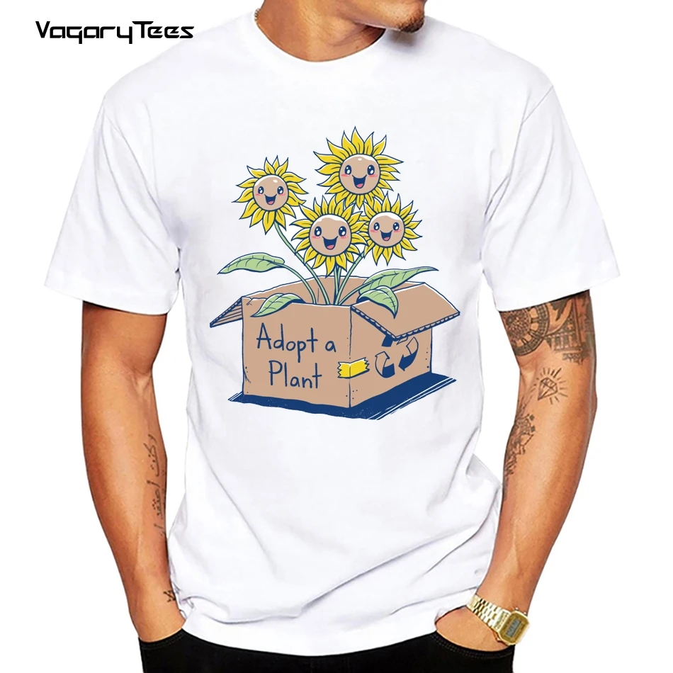 

Футболка Vagarytees с принтом растений подсолнуха, мужская повседневная забавная футболка для мужчин, хипстерские повседневные топы, уличная одежда
