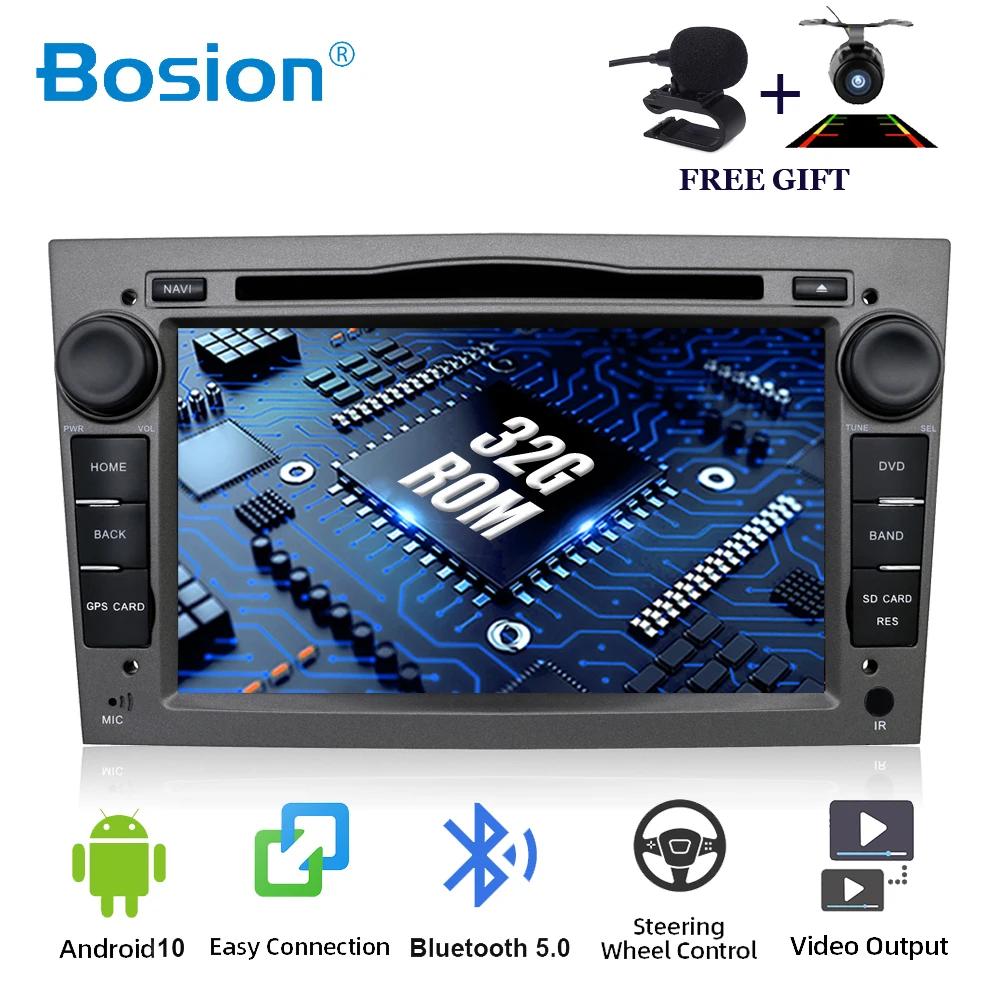 Автомобильный мультимедийный плеер Bosion Android 10 2 Din DVD навигация Wi Fi BT для Vauxhall Opel Astra