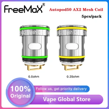 NEW Original Freemax Autopod50 AX2 Mesh Coil 0.5ohm/0.25ohm Electronic Cigarette Vape Coil Heads for Freemax Autopod50 Pod Kit
NEW Original Freemax Autopod50 AX2 Mesh Coil 0.5ohm/0.25ohm Electronic Cigarette Vape Coil Heads for Freemax Autopod50 Pod Kit