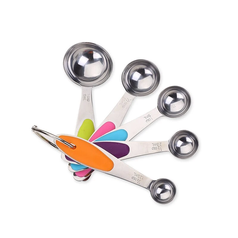 Stainless Steel Measuring Spoons Kitchen Baking Sugar Teaspoonful Measuring Spoon Silicone Kitchen Spoon Measuring Tools Set
Stainless Steel Measuring Spoons Kitchen Baking Sugar Teaspoonful Measuring Spoon Silicone Kitchen Spoon Measuring Tools Set