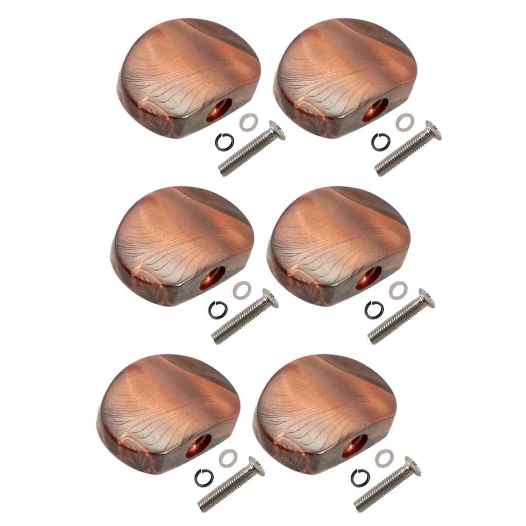6 Pcs Semicircle Shape Electric Guitar Tuning Pegs Cap Tuners Machine Head Replacement Buttons Knobs, Coffee 6 Pcs Semicircle Shape Electric Guitar Tuning Pegs Cap Tuners Machine Head Replacement Buttons Knobs, Coffee