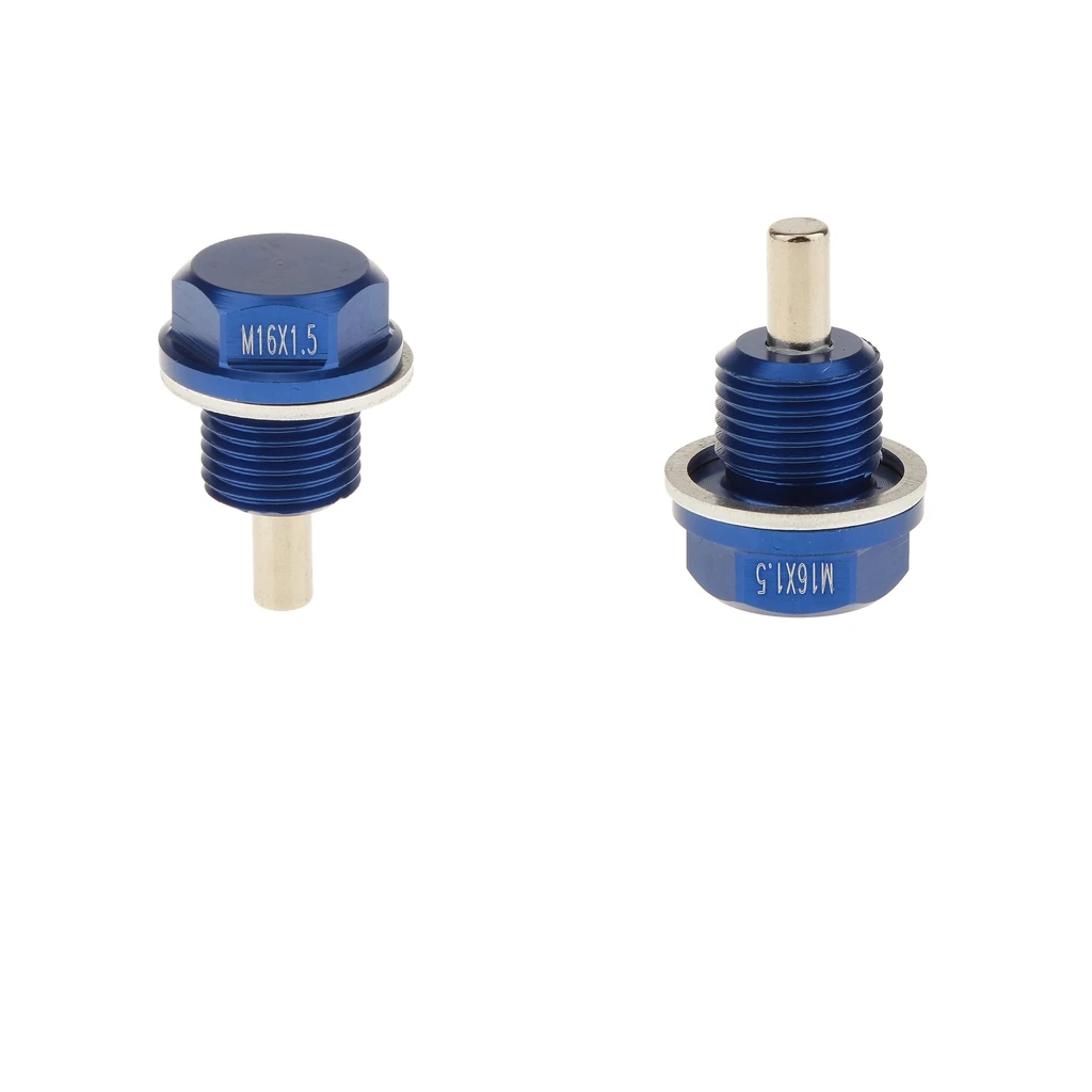 2 Pieces M16X1.5 Anodized Magnetic Engine Oil Pan Drain Bolt Plug for 2 Pieces M16X1.5 Anodized Magnetic Engine Oil Pan Drain Bolt Plug for