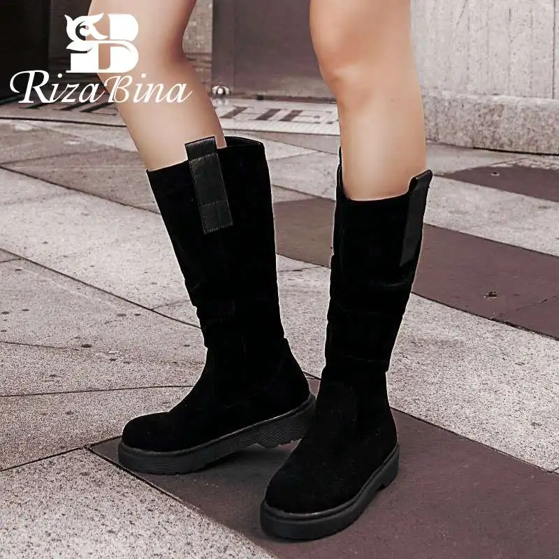 RIZABINA Solid Color Knee High Boots For Women Winter Warm Flats Shoes Slip On Round Toe Long Boots Women Footwear Size 34-43
RIZABINA Solid Color Knee High Boots For Women Winter Warm Flats Shoes Slip On Round Toe Long Boots Women Footwear Size 34-43