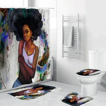 3D African American Women With Crown Shower Curtain Africa Girl With Curtains Bath Set Princess Rugs Cover Seat Toilet Queen
3D African American Women With Crown Shower Curtain Africa Girl With Curtains Bath Set Princess Rugs Cover Seat Toilet Queen