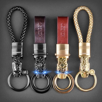 O Acessório Essencial para Organização e Estilo: Carteira de Chave de Couro Genuíno 11 Honest Luxury Key Chain Men Women Car Keychain For Key Ring Holder Jewelry Genuine Leather Rope Bag Pendant Fathers Day Gift