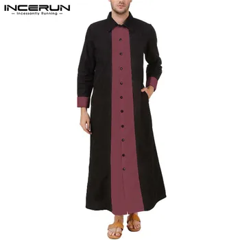 INCERUN Men Jubba Thobe Long Sleeve Lapel Patchwork Button Robes Abaya Saudi Arabia Dubai Mens Thobe Muslim Islamic Kaftan S-5XL
INCERUN Men Jubba Thobe Long Sleeve Lapel Patchwork Button Robes Abaya Saudi Arabia Dubai Mens Thobe Muslim Islamic Kaftan S-5XL
