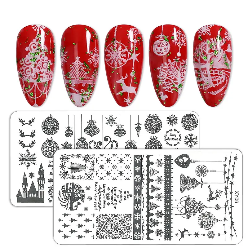 

Arte Clavo Christmas Series Nail Stamping Nail Art Plate Stamp Home Use Template Maincure Printing Stencil For Christmas Party