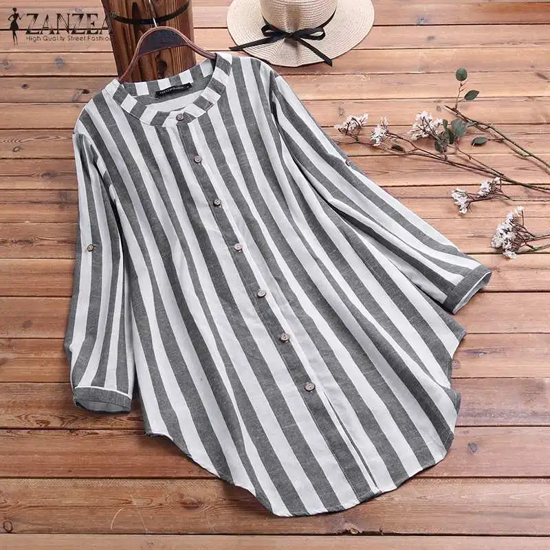 Women's Stripe Blouse 2023 ZANZEA Spring Elegant Shirts Causal Button Down Blusas Female Adjustable Long Sleeve Tops Oversized 7
Women's Stripe Blouse 2023 ZANZEA Spring Elegant Shirts Causal Button Down Blusas Female Adjustable Long Sleeve Tops Oversized 7