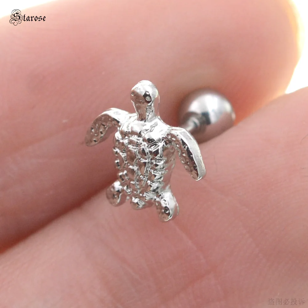 Starose 1pc 18G Sea Unique Turtle Earring Stud Helix Tragus Piercing Ear Piercing Oreja Daith Cartilage Earrings Body Jewelry 
Starose 1pc 18G Sea Unique Turtle Earring Stud Helix Tragus Piercing Ear Piercing Oreja Daith Cartilage Earrings Body Jewelry