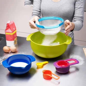 10 Pcs Mixing Bowls Set Nesting Bowls Stackable Measuring Cups Sieve Strainer Colander for Salad Cooking Baking Tool
10 Pcs Mixing Bowls Set Nesting Bowls Stackable Measuring Cups Sieve Strainer Colander for Salad Cooking Baking Tool