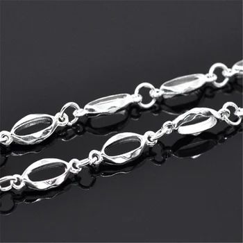 

1M Doreen Box Links-Opened Chains Findings SP Oval and Round Alloy Silver Color 20x7mm For DIY Necklace Bracelet Jewelry Making