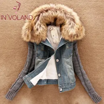 Fashion Women Jackets Plus Size 3XL Artificial Fur Collar Long Sleeve Jacket with Pocket Button Denim Patchwork Female Outwears
Fashion Women Jackets Plus Size 3XL Artificial Fur Collar Long Sleeve Jacket with Pocket Button Denim Patchwork Female Outwears