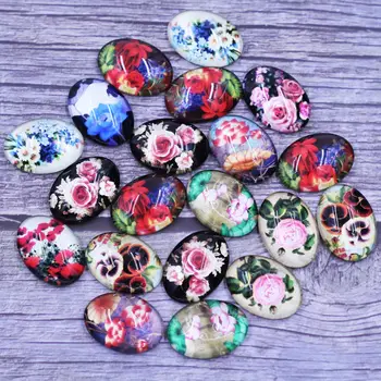 20Pcs Cabochons Dome Seals Cameo Multicolor Flower Patterns Oval Glass DIY Crafts Making Finding 18x25mm
20Pcs Cabochons Dome Seals Cameo Multicolor Flower Patterns Oval Glass DIY Crafts Making Finding 18x25mm