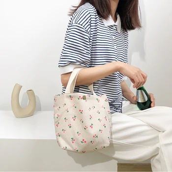 Simple Canvas Handbags Women Floral Printed Shopping Totes Lunch Bucket Bag Lady Travel Small Daily Bucket Bags Shoulder Pouch 
Simple Canvas Handbags Women Floral Printed Shopping Totes Lunch Bucket Bag Lady Travel Small Daily Bucket Bags Shoulder Pouch