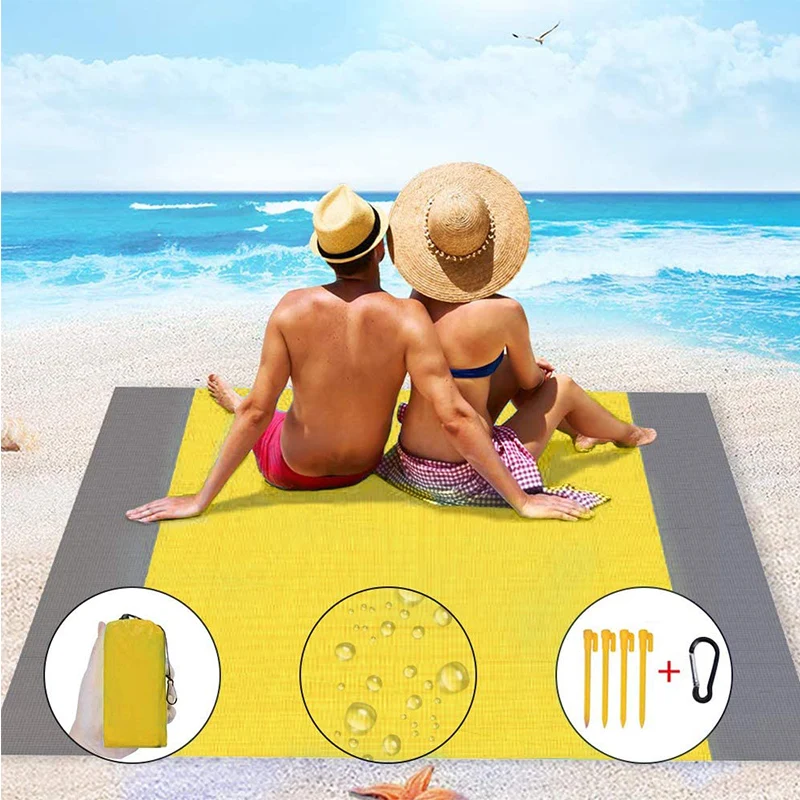 Beach Blanket, Sand Proof Picnic Outdoor Mat Portable Waterproof Soft Fast Drying Nylon Blanket for Travel Camping Hiking 
Beach Blanket, Sand Proof Picnic Outdoor Mat Portable Waterproof Soft Fast Drying Nylon Blanket for Travel Camping Hiking