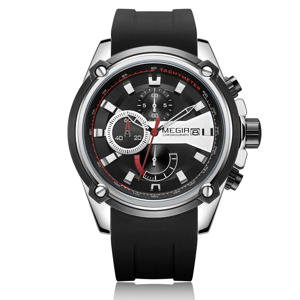 Megir mei gainer 2086G Men Quartz Silicone Wrist Watch Automatic Date Three Small Plate
Megir mei gainer 2086G Men Quartz Silicone Wrist Watch Automatic Date Three Small Plate