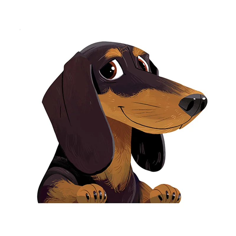 Фото Personality Creative Degin Cartoon Dachshund Sticker Pet Dog Vinyl Decal Animal Car Stickers Waterproof Styling Accessories | Автомобили и