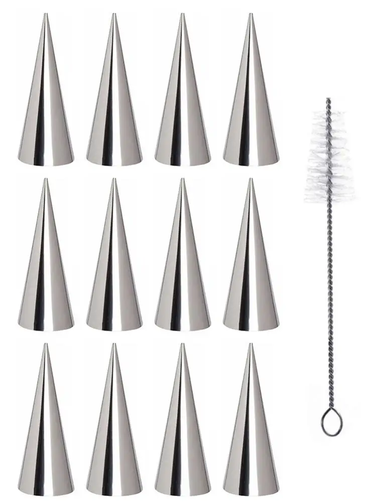 Stainless Steel Baking Tools Pastry Cream Trumpet Conical Beveler Croissant Tool Spiral Tubes Horn Bread Pastry Making Cake Mold
Stainless Steel Baking Tools Pastry Cream Trumpet Conical Beveler Croissant Tool Spiral Tubes Horn Bread Pastry Making Cake Mold