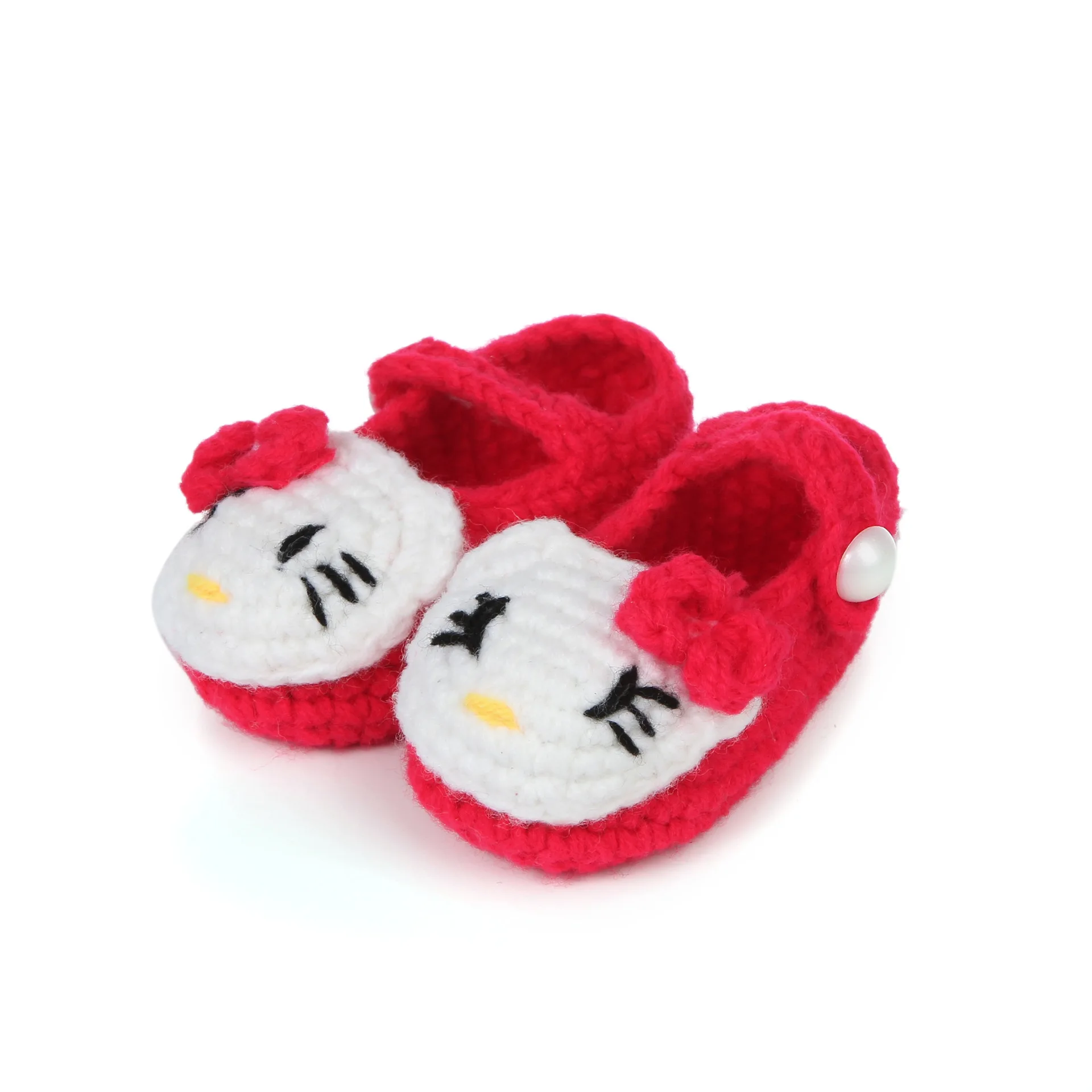 

Baby Girls Crib Shoes Handmade First Walkers Newborn Baby Infant Boys Girls Crochet Knit Toddler Shoes 11 CM 7 to 12 Months