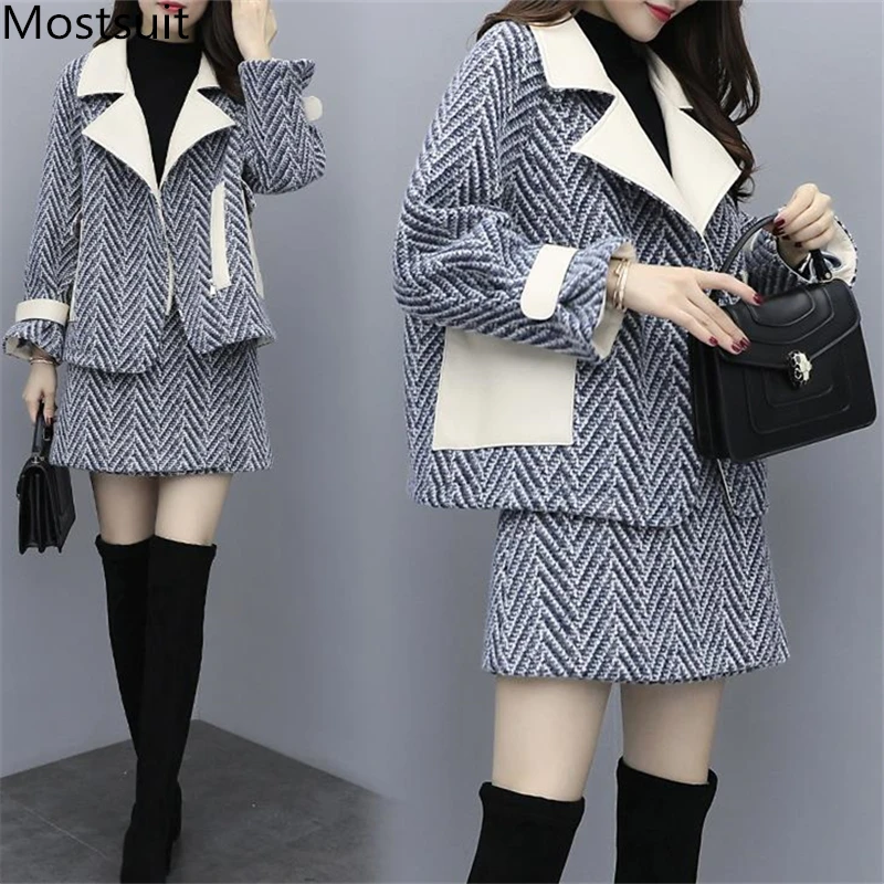 2019 Winter Chevron Pattern Woolen Two Piece Sets Outfits Women Plus Size Coat And Skirt Suits Elegant Office Korean Fashion Set
2019 Winter Chevron Pattern Woolen Two Piece Sets Outfits Women Plus Size Coat And Skirt Suits Elegant Office Korean Fashion Set