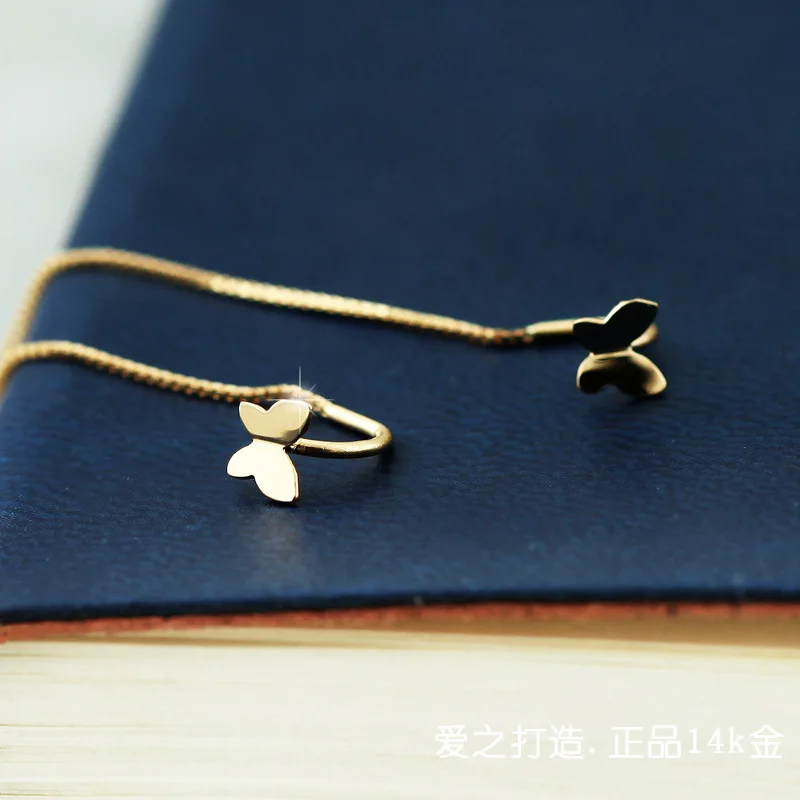 South Korea 14k Gold Hanging Earrings Butterfly Ear Stud Line Gold Jewelry 20005
South Korea 14k Gold Hanging Earrings Butterfly Ear Stud Line Gold Jewelry 20005
