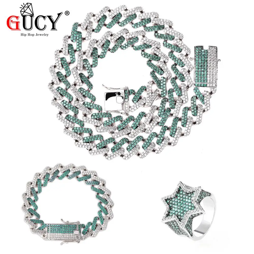 GUCY New Arrival Cuban Link Suit Micro Pave AAA Cubic Zircon Chain Suit All Iced Out Charm Hip Hop Jewelry For Men
GUCY New Arrival Cuban Link Suit Micro Pave AAA Cubic Zircon Chain Suit All Iced Out Charm Hip Hop Jewelry For Men