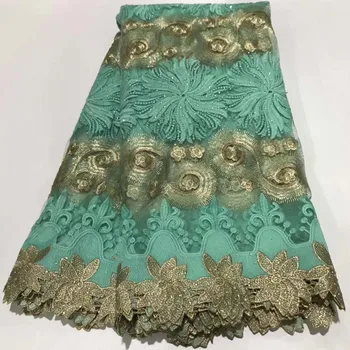 French a lot of Stones Net Lace Fabric High quality African Embroidery Lace Fabric Nigerian Beautiful Mesh Lace Fabric For Women