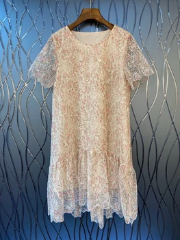 2020 Spring and Summer New Women's Double round Neck Embroidery Pattern Decoration Short Sleeve Dress 422
2020 Spring and Summer New Women's Double round Neck Embroidery Pattern Decoration Short Sleeve Dress 422