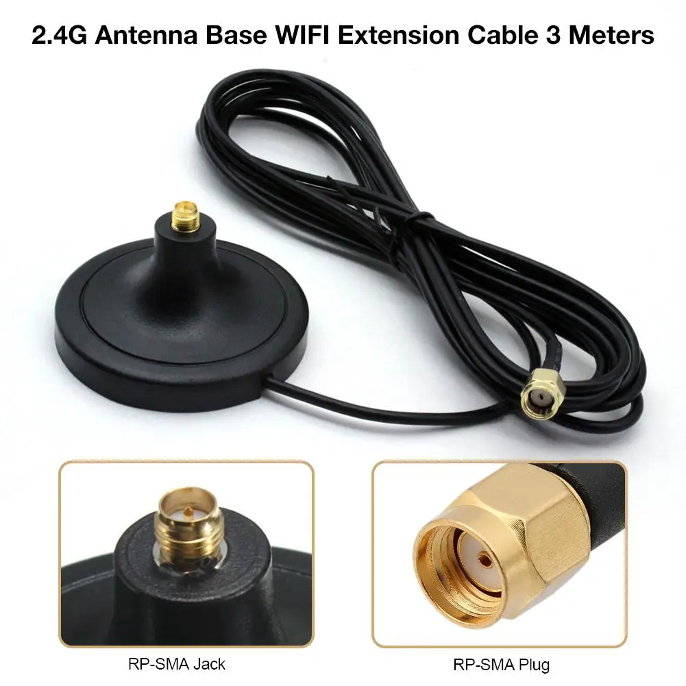 

2.4G Antenna Base WIFI Extension Cable SMAJK Male To Female Interface 3G 4G Antenna Carrier Extender/WiFi RP-SMA Magnetic Base