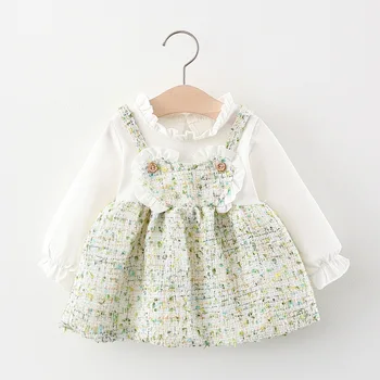 Baby Girls Sweet Autumn Dress Children Fashion Lovely Fake Two-Piece Woven Princess Long Sleeve Dress Kids
Baby Girls Sweet Autumn Dress Children Fashion Lovely Fake Two-Piece Woven Princess Long Sleeve Dress Kids