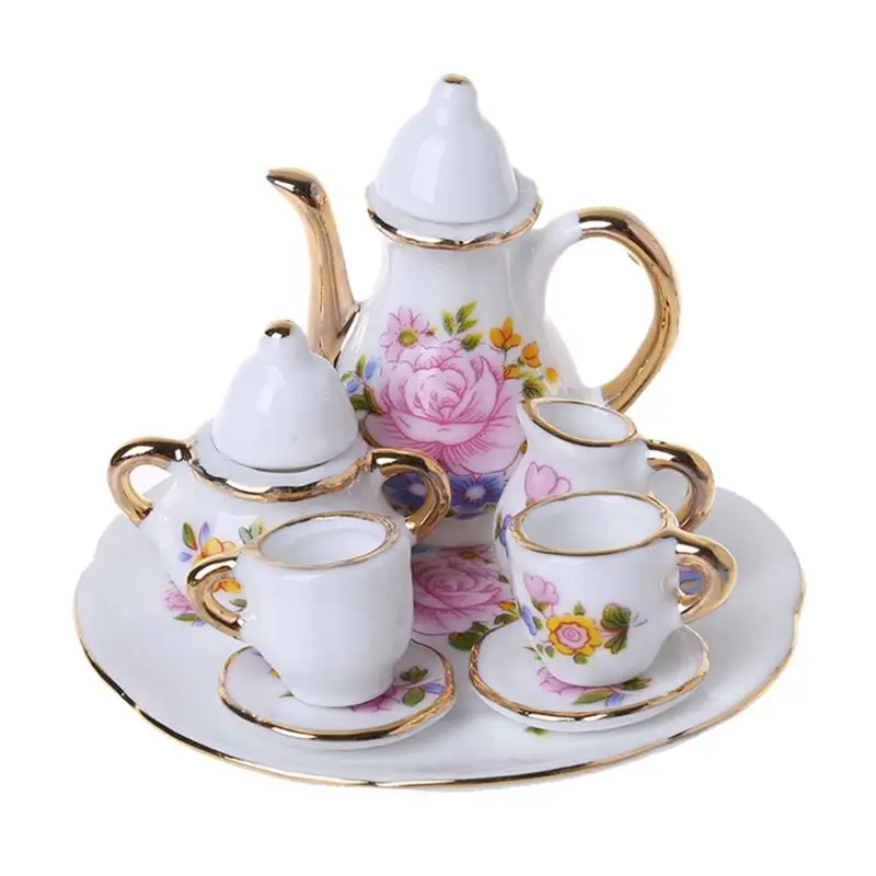 Kids Baby Room Game Mini Ceramic Tea Set Model Simulation Doll House Decorative Accessories | Игрушки и хобби