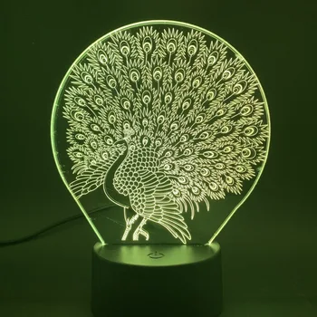 3d Visual Lamp Light Effect Animal Peacock for Baby Nursery Room Nightlight Gift for Girl Atmosphere Led Night Light Peahen
3d Visual Lamp Light Effect Animal Peacock for Baby Nursery Room Nightlight Gift for Girl Atmosphere Led Night Light Peahen