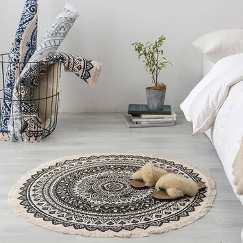 Hand woven Round rugs carpet for home decor bohemian Retro floor mat Tapestry bedroom Carpet room Rug carpets for living room
Hand woven Round rugs carpet for home decor bohemian Retro floor mat Tapestry bedroom Carpet room Rug carpets for living room