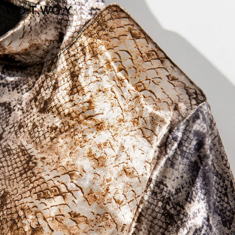 O-Neck Snake Print T-shirts Women 2019 Summer Casual Slim Short Sleeve Tee Shirt Woman Leopard Tops Yellow Harajuku