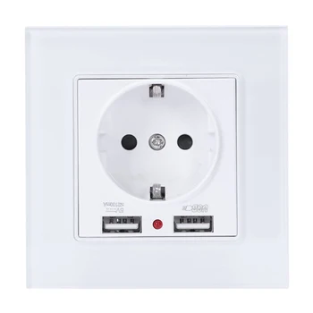 Glass Panel Wall Power Socket Grounded 16A Eu Standard Electrical Outlet With 2100Ma Dual Usb Charger Port For Mobile
Glass Panel Wall Power Socket Grounded 16A Eu Standard Electrical Outlet With 2100Ma Dual Usb Charger Port For Mobile