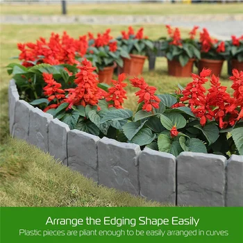 Garden Fence Stone Effect Lawn Edging Plant Bordering Cobblestone Garden Border Plastic Lawn Flower Bed Border 20 Pieces
Garden Fence Stone Effect Lawn Edging Plant Bordering Cobblestone Garden Border Plastic Lawn Flower Bed Border 20 Pieces