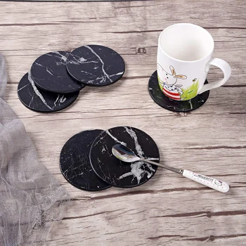 Coasters for Drinks 6-Piece with Holder,Marble Black Round Cup Mat Pad Set Of Home And Kitchen Use
Coasters for Drinks 6-Piece with Holder,Marble Black Round Cup Mat Pad Set Of Home And Kitchen Use