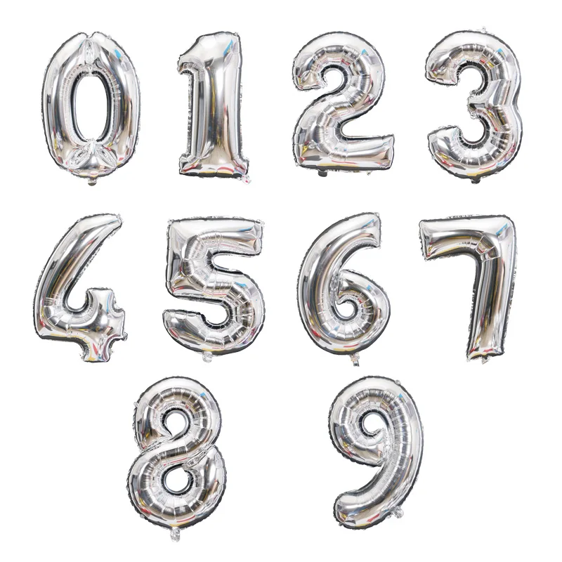 Большой размер золотые серебряные розовые цифры воздушные шары для дня рождения