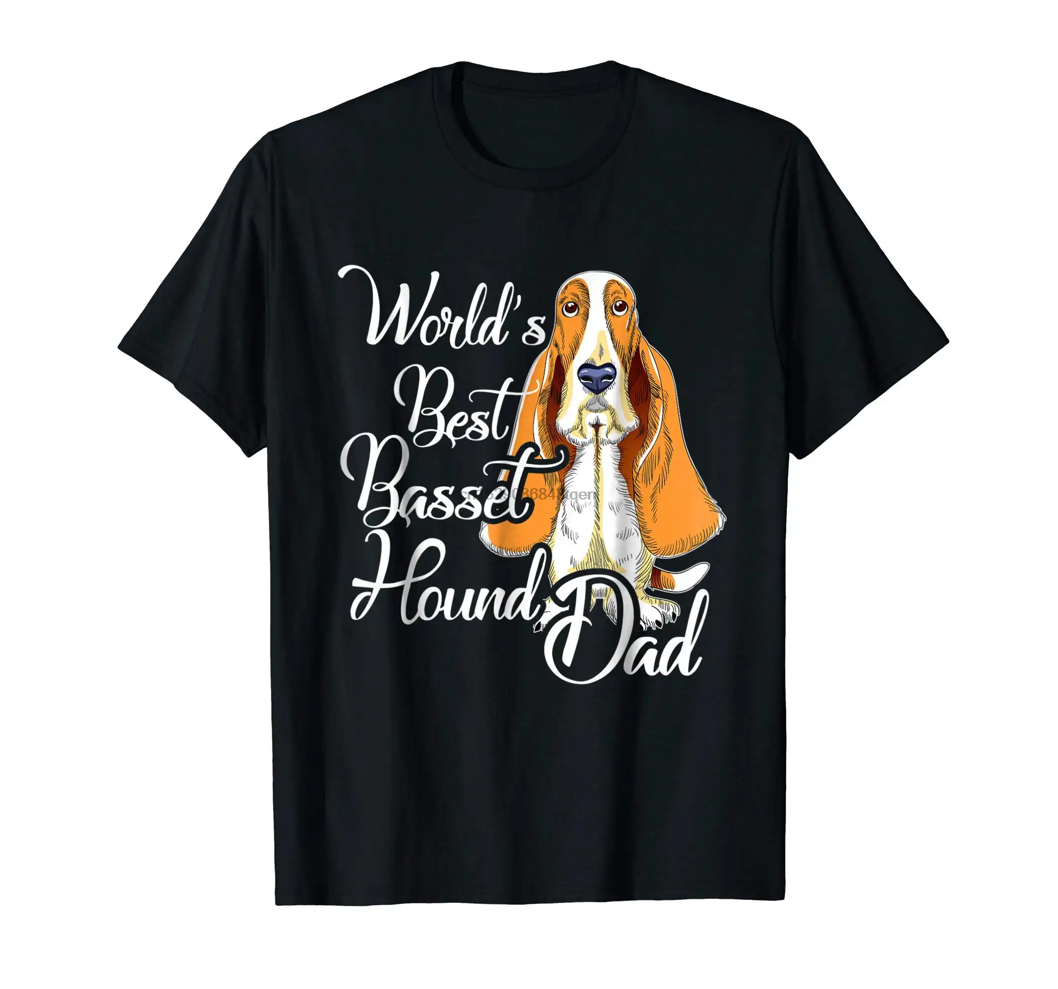 worlds best basset hound dad funny gift fathers day shirt-mens