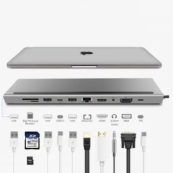 11 in 1 Expansion Dock Type-c to HDMI/ RJ45/ VGA High-speed Data Transmission Multifunction Hub
11 in 1 Expansion Dock Type-c to HDMI/ RJ45/ VGA High-speed Data Transmission Multifunction Hub